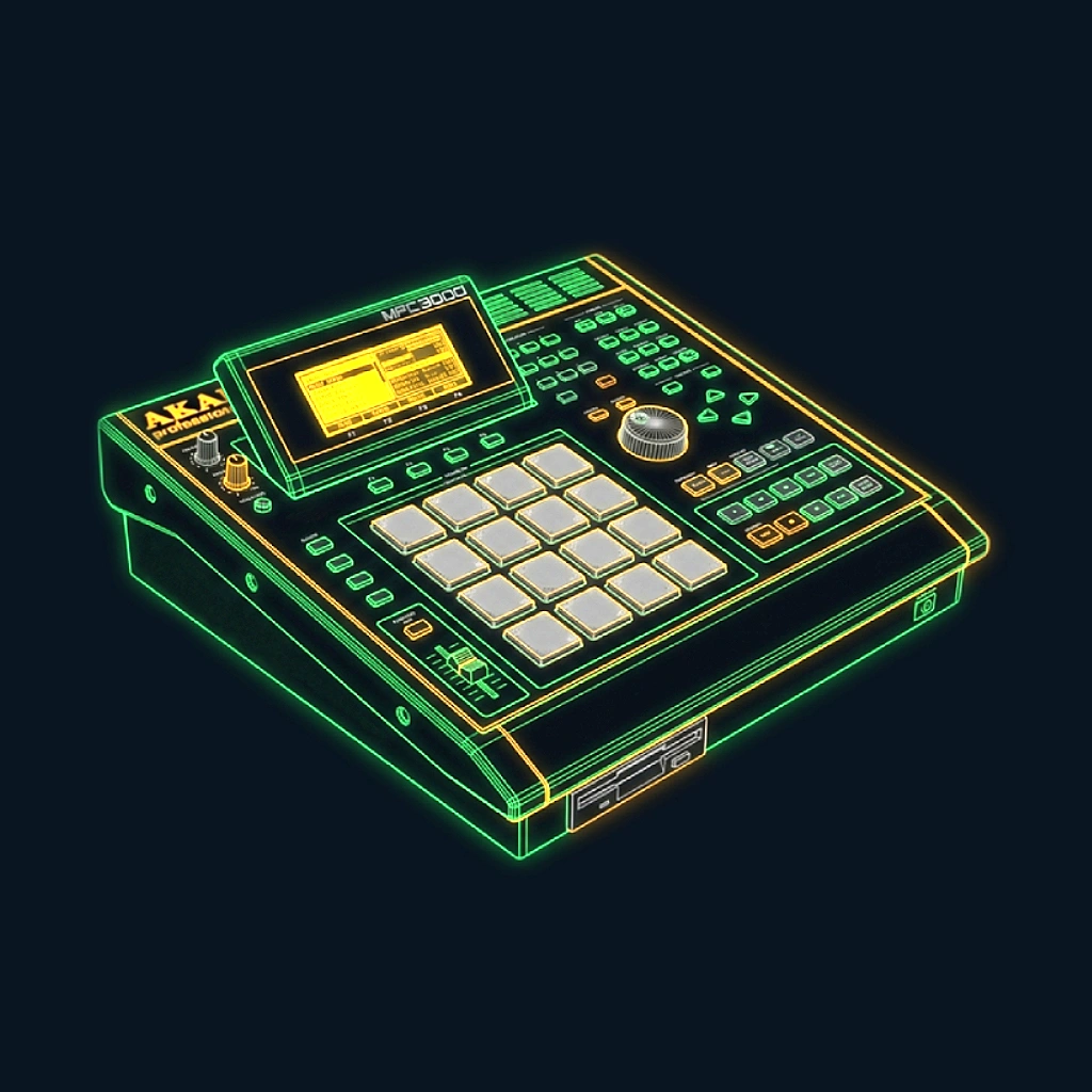 AKAI MPC3000 Vector CAD Artwork