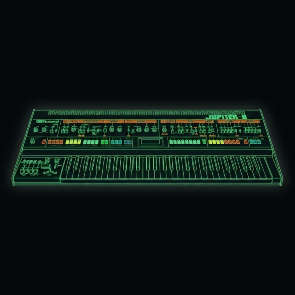 Roland Jupiter-8 Vector CAD Artwork