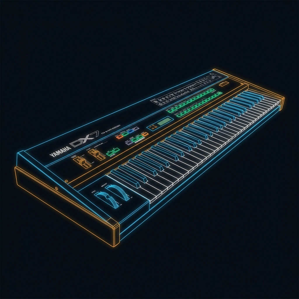 Yamaha DX7 Vector CAD Artwork