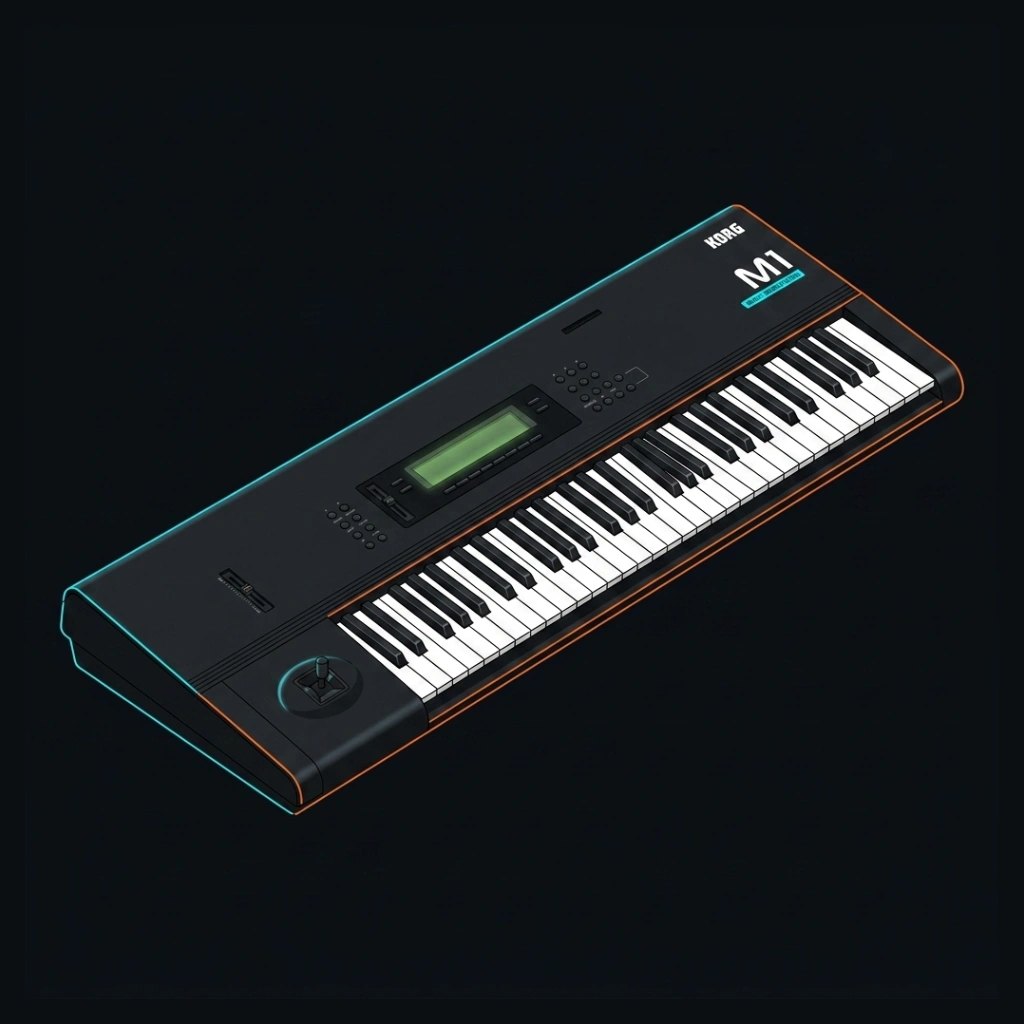 Korg M1 Music Workstation Spec Card Left Side