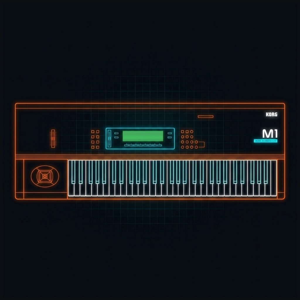 Korg M1 Music Workstation Vector CAD Artwork
