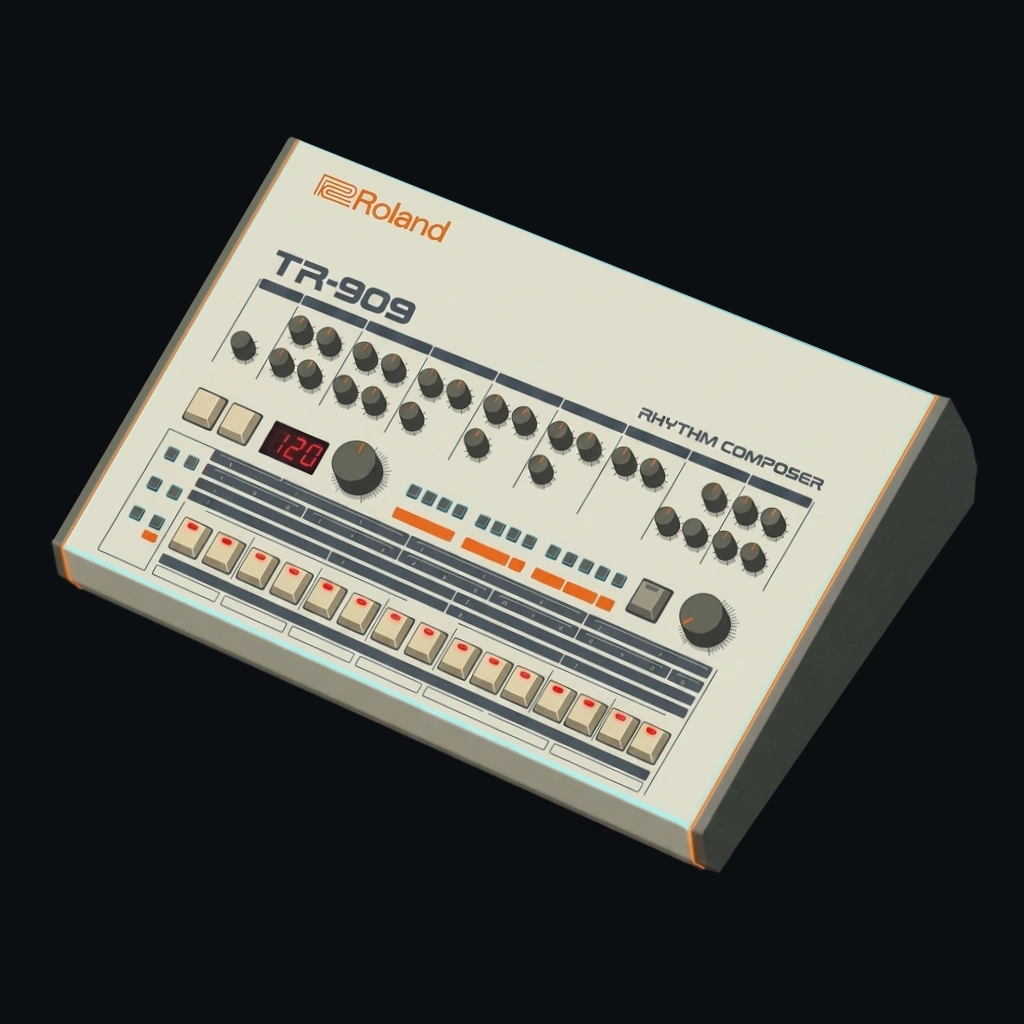 Roland TR-909 Spec Card Right Side