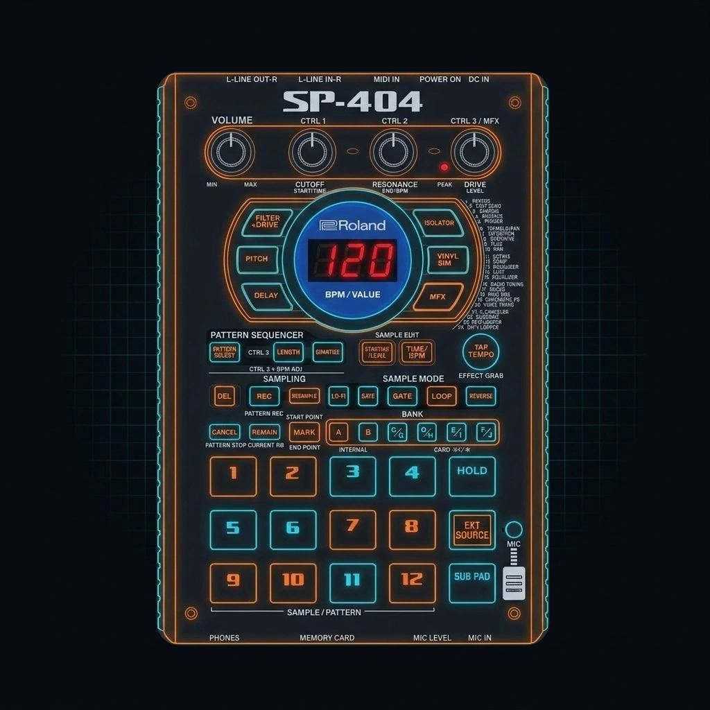 Roland SP-404 Vector CAD Artwork