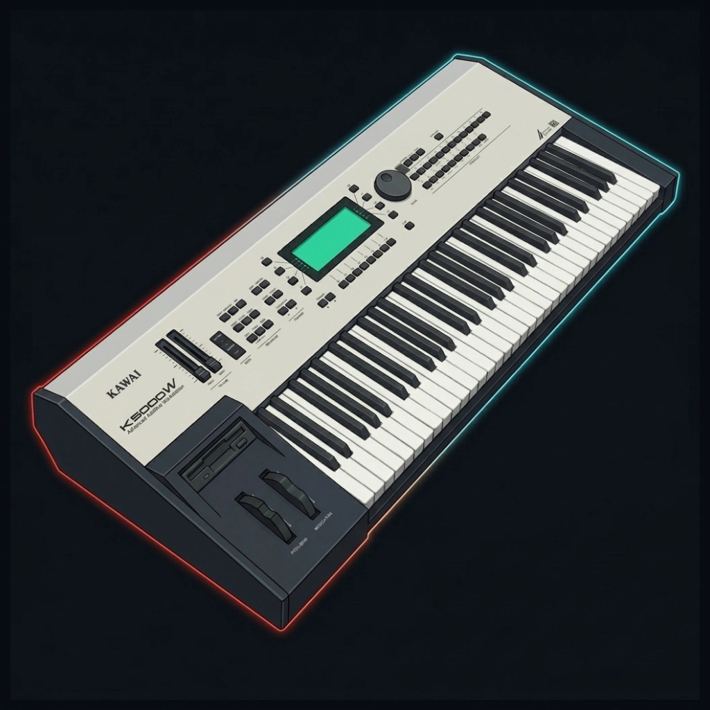 Kawai K5000W Spec Card Left Isometric Side