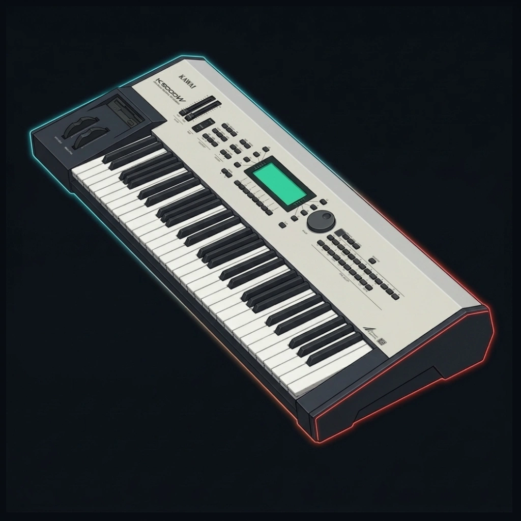 Kawai K5000W Spec Card Right Isometric Side