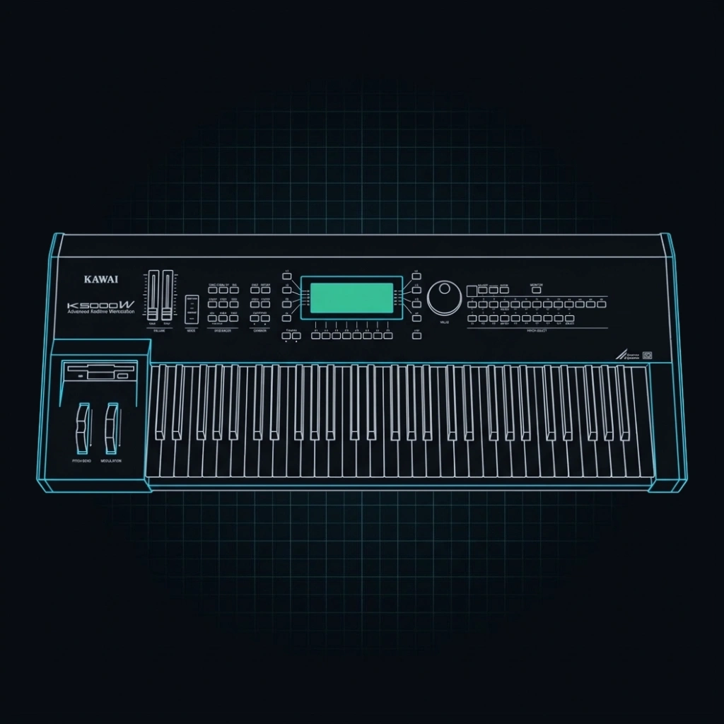 Kawai K5000W Spec Vector CAD Artwork